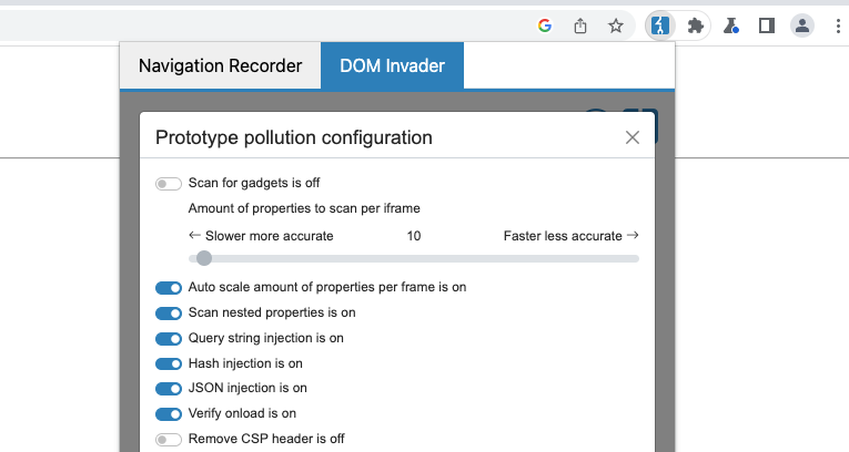 Dom Invader原型污染设置