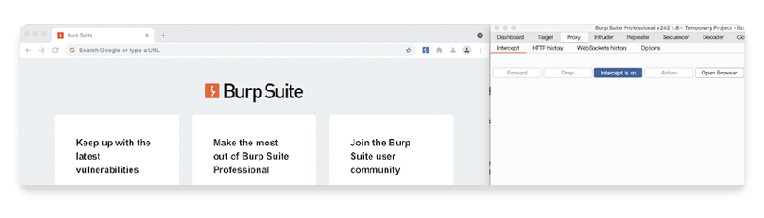 打开Burp Suite的嵌入式浏览器